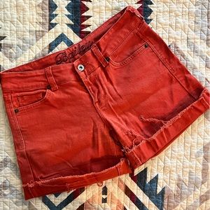 Delia’s Red Cutoff Bailey Jean Shorts